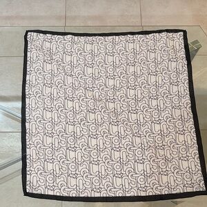 Stylish Black and White Patterned Scarf LACOSTE
